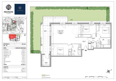 Appartement - 88 m² - 4 pièces