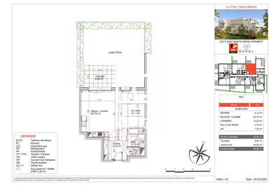 Appartement - 45 m² - 2 pièces