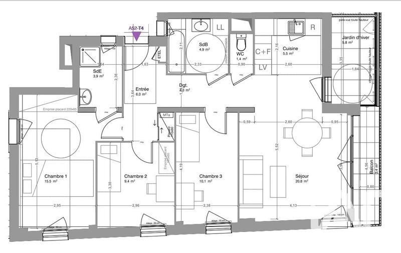 Appartement - 81 m² - 4 pièces