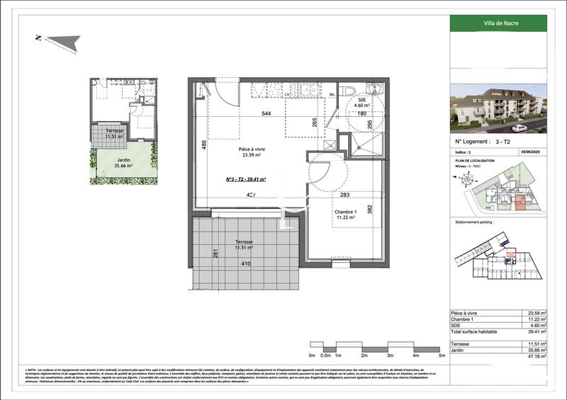 Appartement - 39 m² - 2 pièces