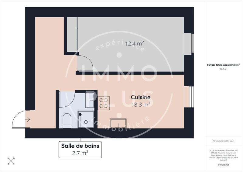 Appartement - 35 m² - 2 pièces
