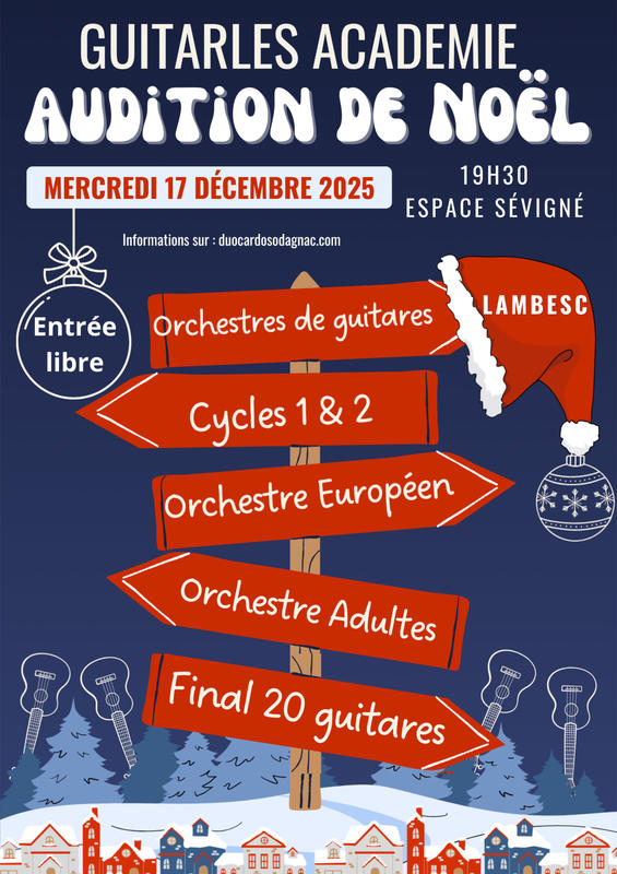 Audition de Noël de Guitarles Académie