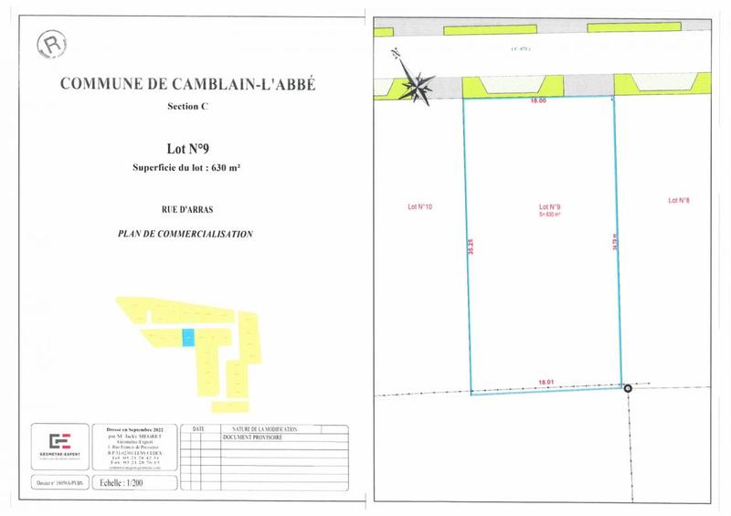 Terrain constructible - 632 m²