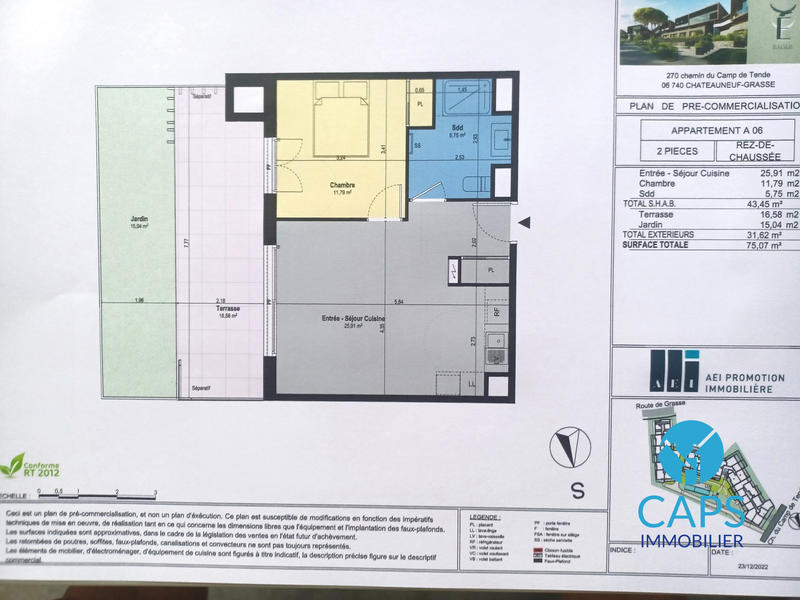 Appartement - 43 m² - 2 pièces