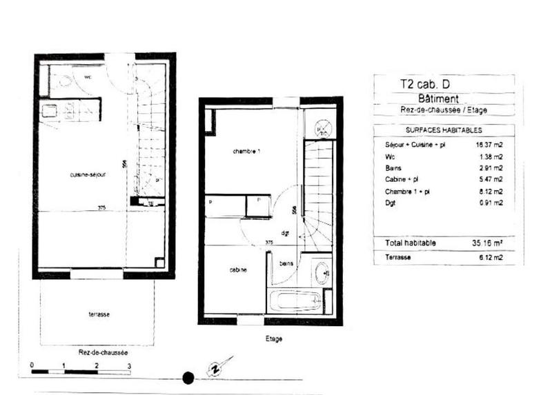 Duplex - 35 m² - 2 pièces