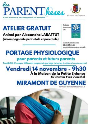 Atelier parenthèse : Portage physiologique