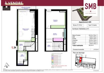 Appartement - 59 m² - 3 pièces