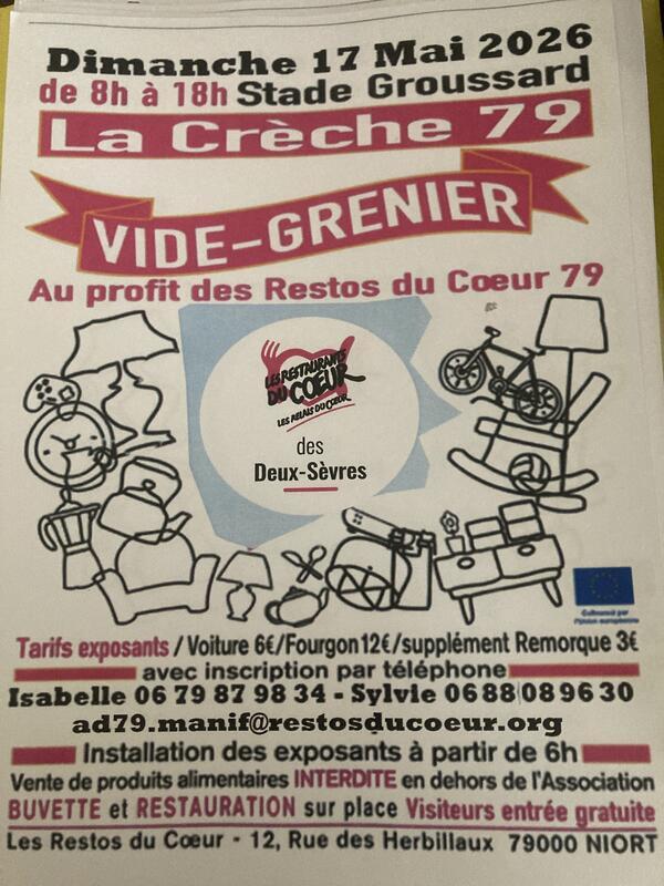 Vide grenier au profit des restos du coeur