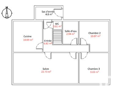 Maison - 96 m² - 8 pièces
