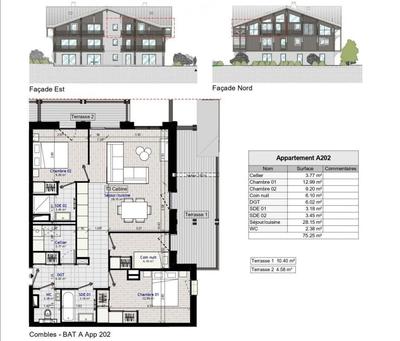 Appartement - 75 m² - 3 pièces