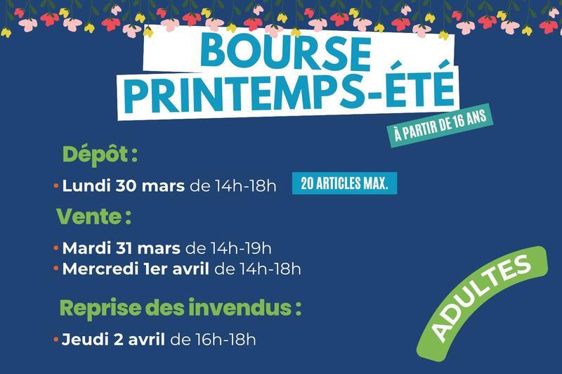 Bourse adultes printemps-été