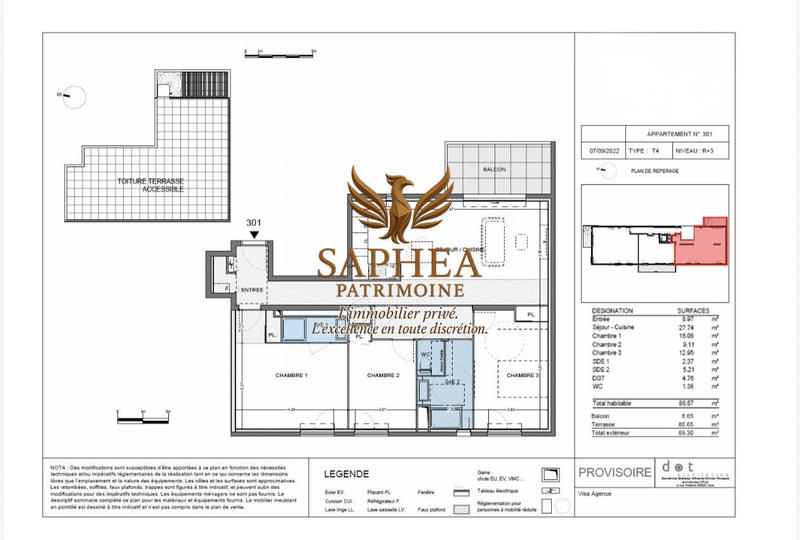 Appartement - 89 m² - 4 pièces