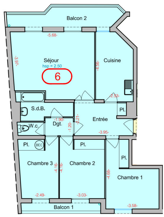 Appartement - 87 m² - 4 pièces