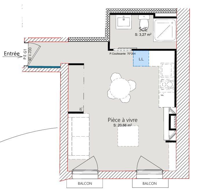 Appartement - 24 m² - 1 pièce