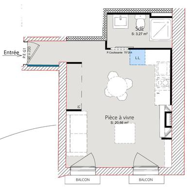 Appartement - 24 m² - 1 pièce