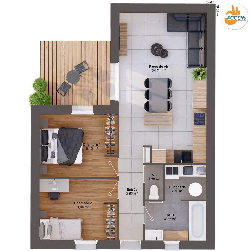 Maison - 55 m² - 4 pièces