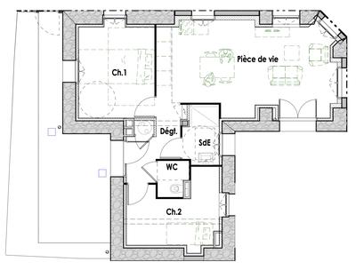 Appartement - 58 m² - 3 pièces