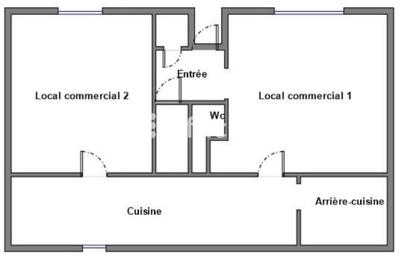Bureau - 68 m² - 2 pièces
