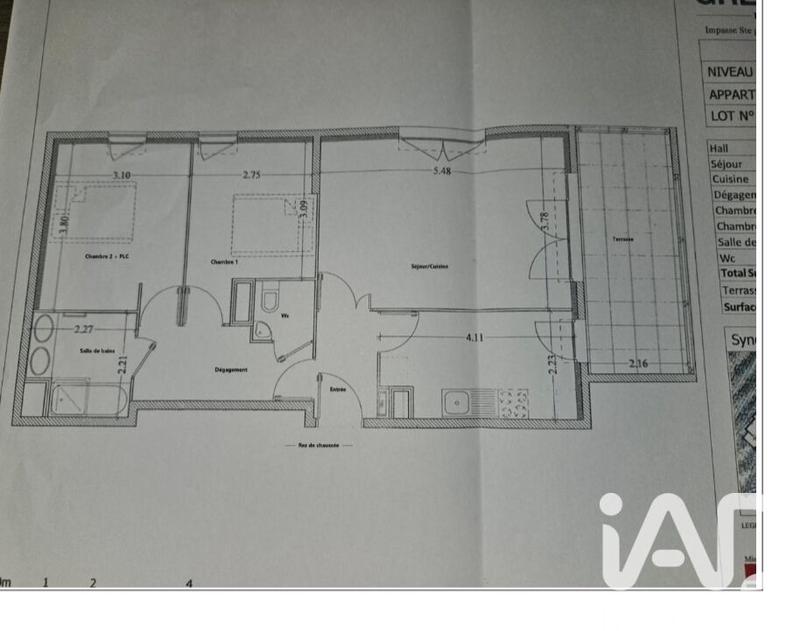 Appartement - 66 m² - 3 pièces