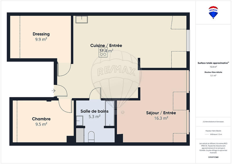 Appartement - 80 m² - 3 pièces