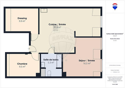 Appartement - 80 m² - 3 pièces