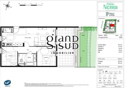 Appartement - 62 m² - 3 pièces