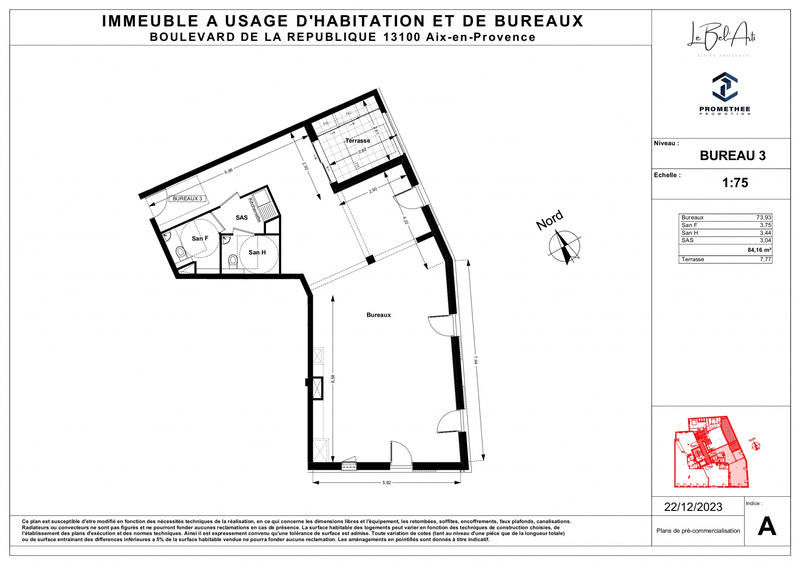 Bureau - 85 m²