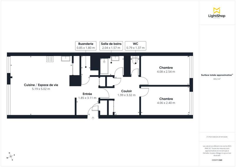 Appartement - 70 m² - 3 pièces
