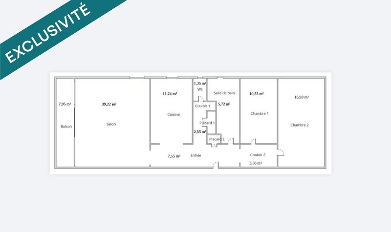Appartement - 99 m² - 3 pièces