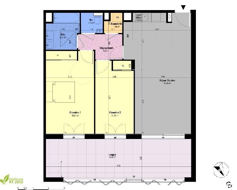 Appartement - 71 m² - 3 pièces