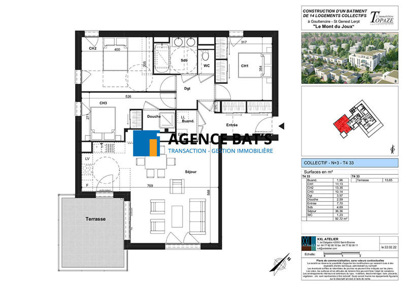 Appartement - 93 m² - 4 pièces