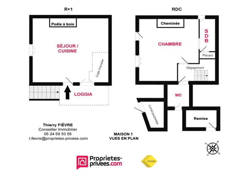 Maison - 68 m² - 2 pièces
