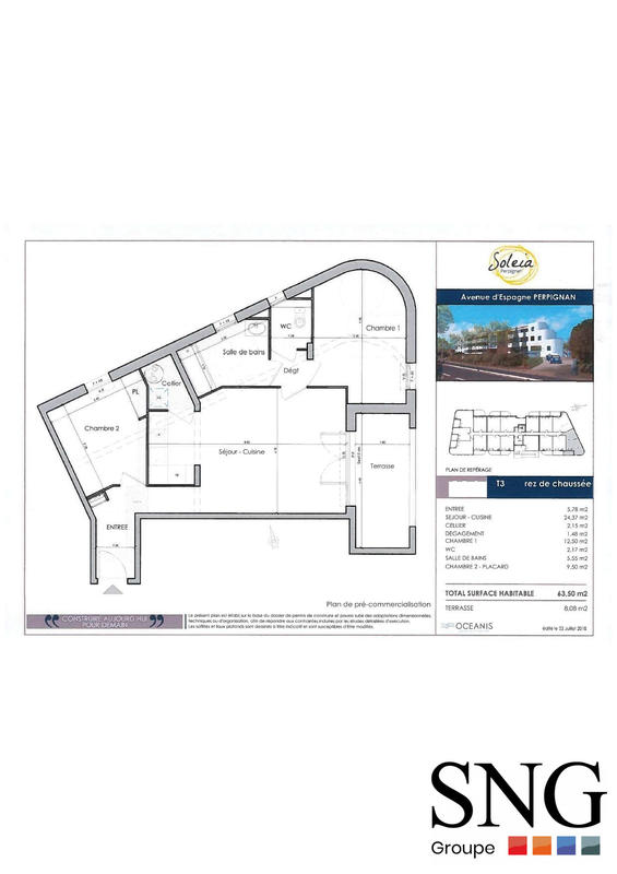 Appartement - 64 m² - 3 pièces