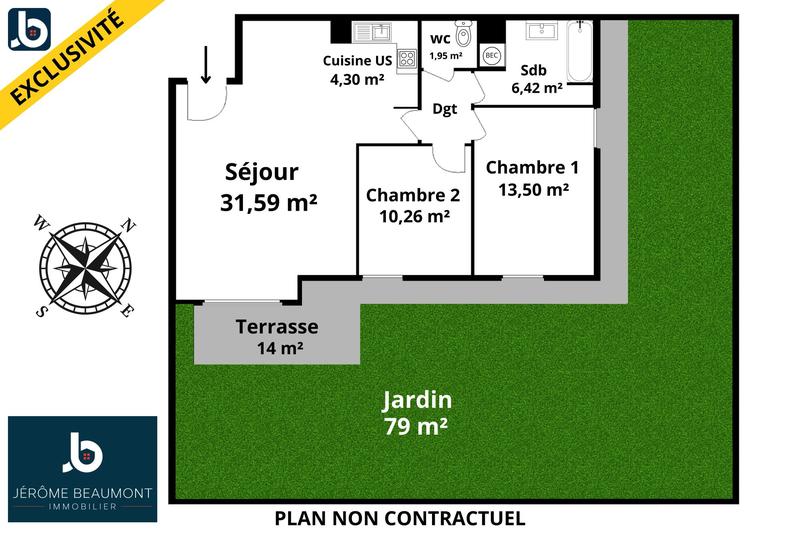 Appartement - 70 m² - 3 pièces