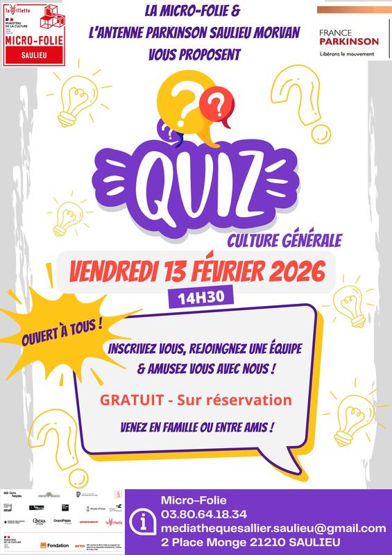 Quiz Culture Générale à la Micro-Folie de Saulieu avec l'Antenne Parkinson Saulieu-Morvan