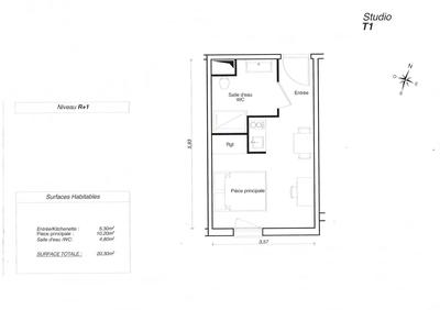 Appartement - 20 m² - 1 pièce