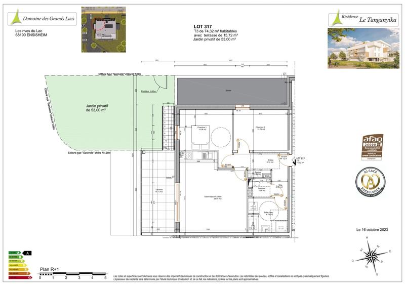 Appartement - 75 m² - 3 pièces
