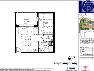 Appartement - 44 m² - 2 pièces