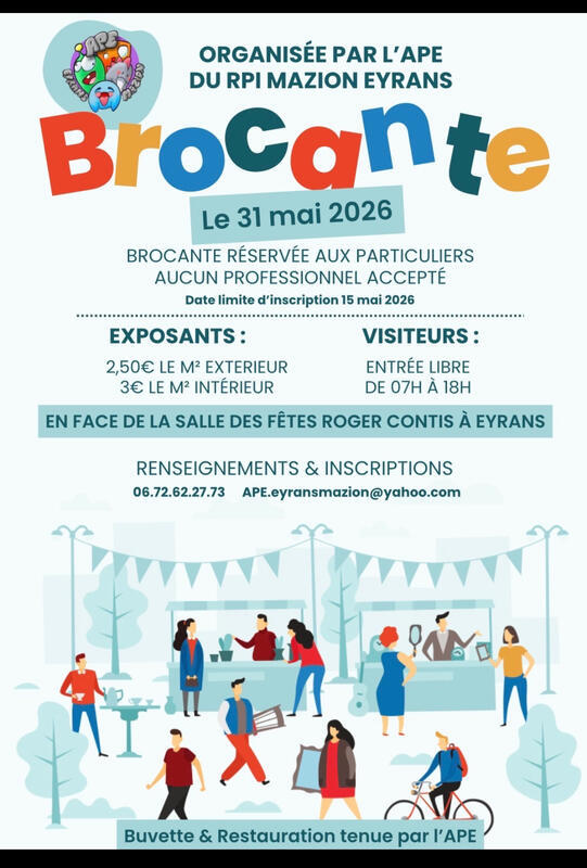 1er brocante organisée par le rpi mazion eyrans