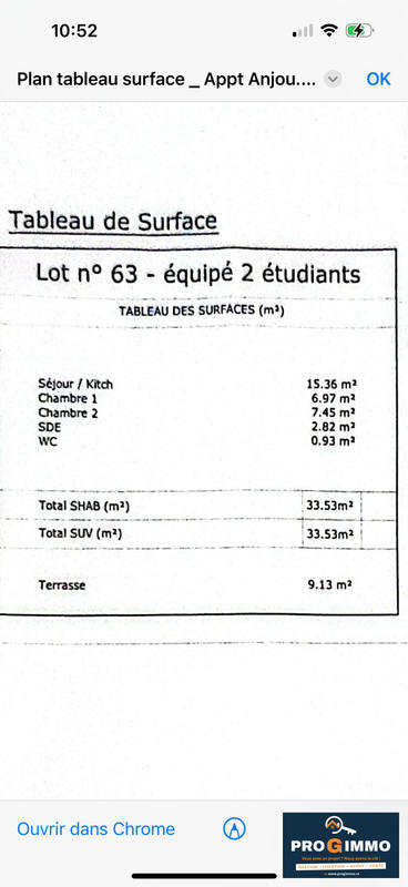 Appartement - 34 m² - 2 pièces