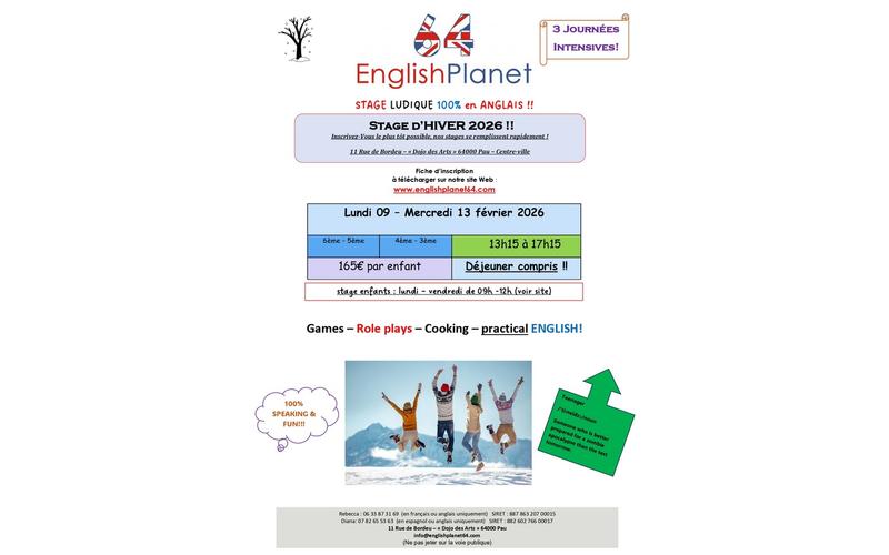 Stage anglais "hiver 2026"