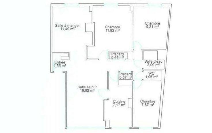 Appartement - 75 m² - 5 pièces