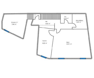 Appartement - 60 m² - 3 pièces