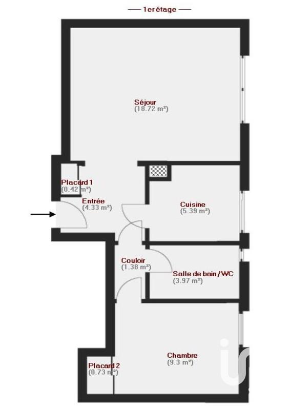Appartement - 44 m² - 2 pièces