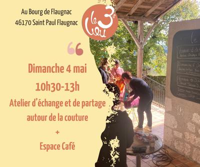 Espace café et atelier couture au 3ème Lieu