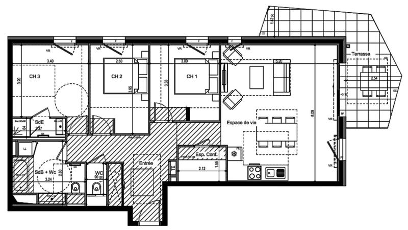Appartement - 92 m² - 4 pièces