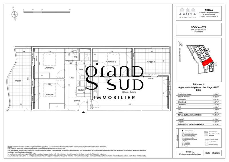 Appartement - 77 m² - 4 pièces