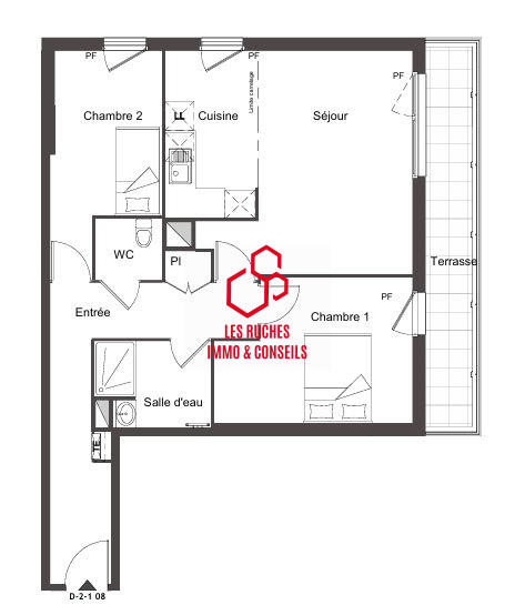 Appartement - 65 m² - 3 pièces
