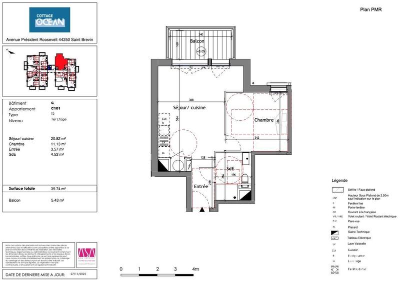 Appartement - 40 m² - 2 pièces