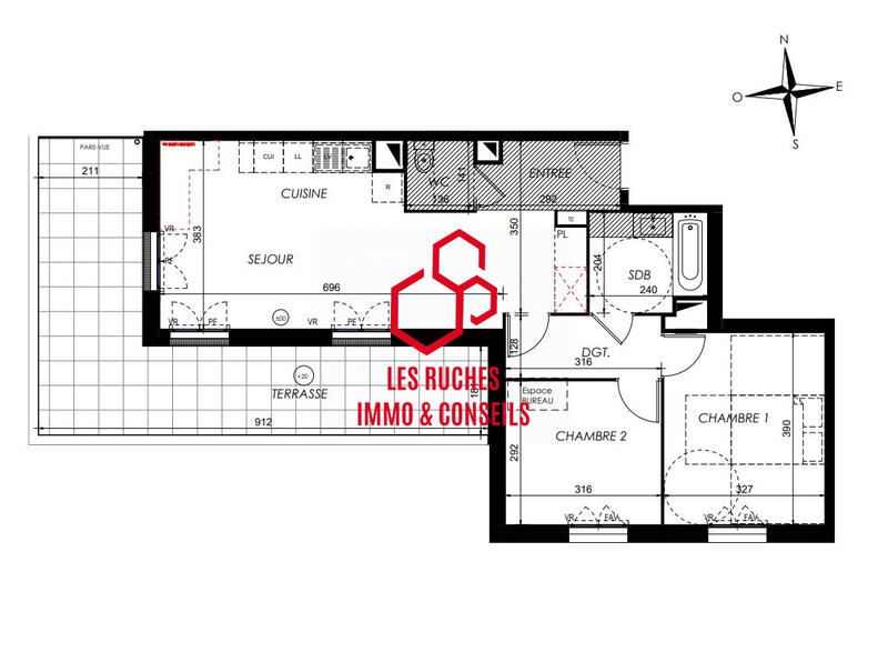 Appartement - 63 m² - 3 pièces